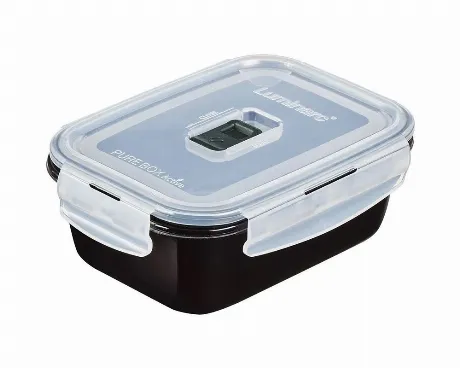 Контейнер BLACK BOX чёрный 820мл прямоугольный стеклянный с крыш...