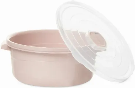 Контейнер для СВЧ розовый 1л круглый