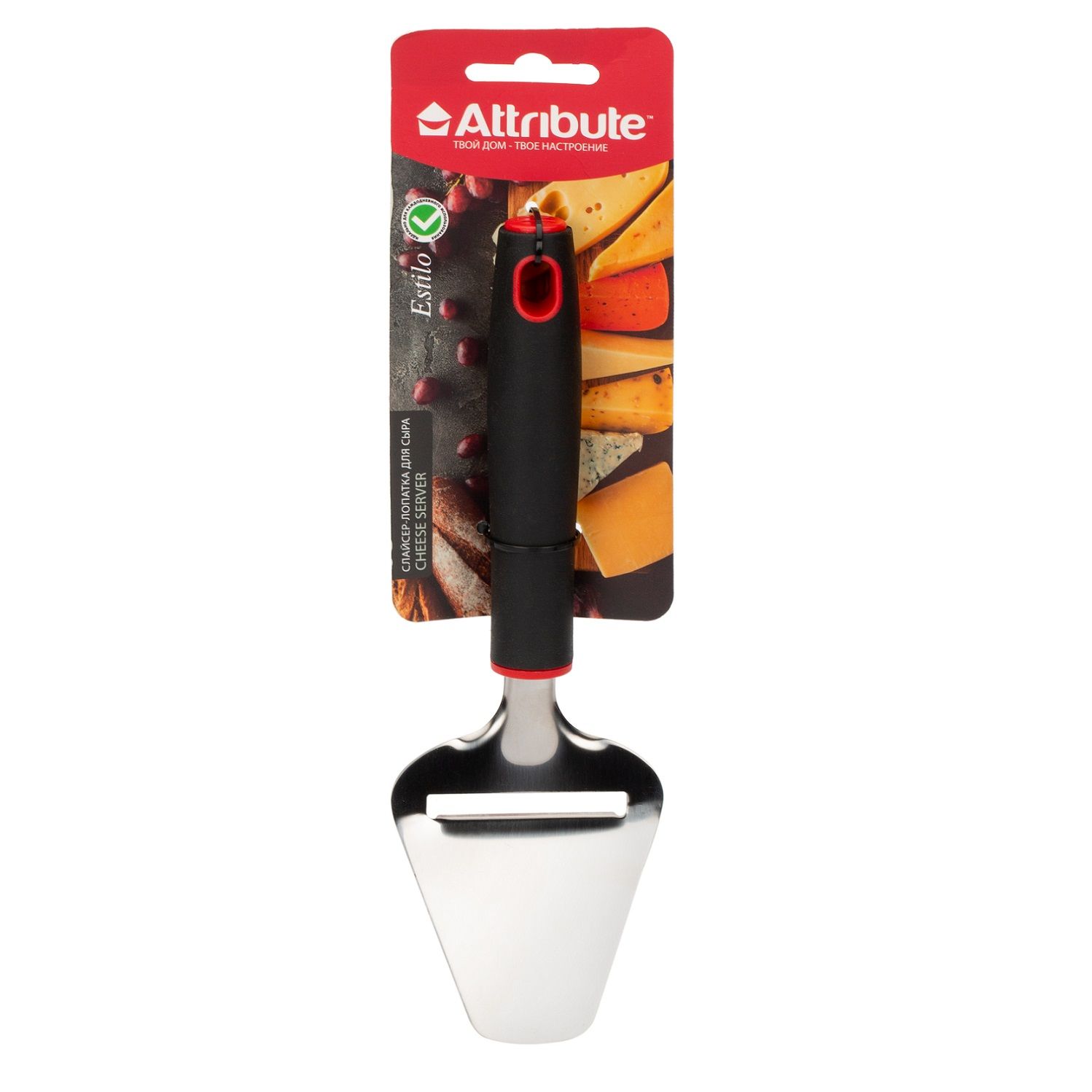 Слайсер-лопатка для сыра Attribute Gadget Estilo AGE071 лопатка estilo attribute gadget сталь age011