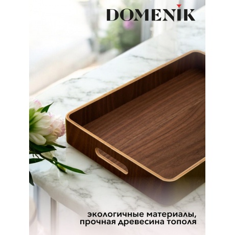 Поднос прямоугольный DOMENIK NON-SLIP темный 37х26см - фото 6