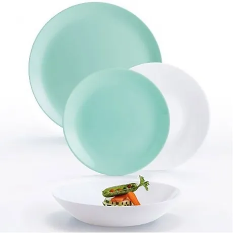 Столовый сервиз LUMINARC ЛАЙТ ТЮРКУАЗ&УАЙТ 18 предметов, P5912