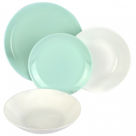 Столовый сервиз LUMINARC ЛАЙТ ТЮРКУАЗ&amp;УАЙТ 18 предметов, P5912 - фото 2