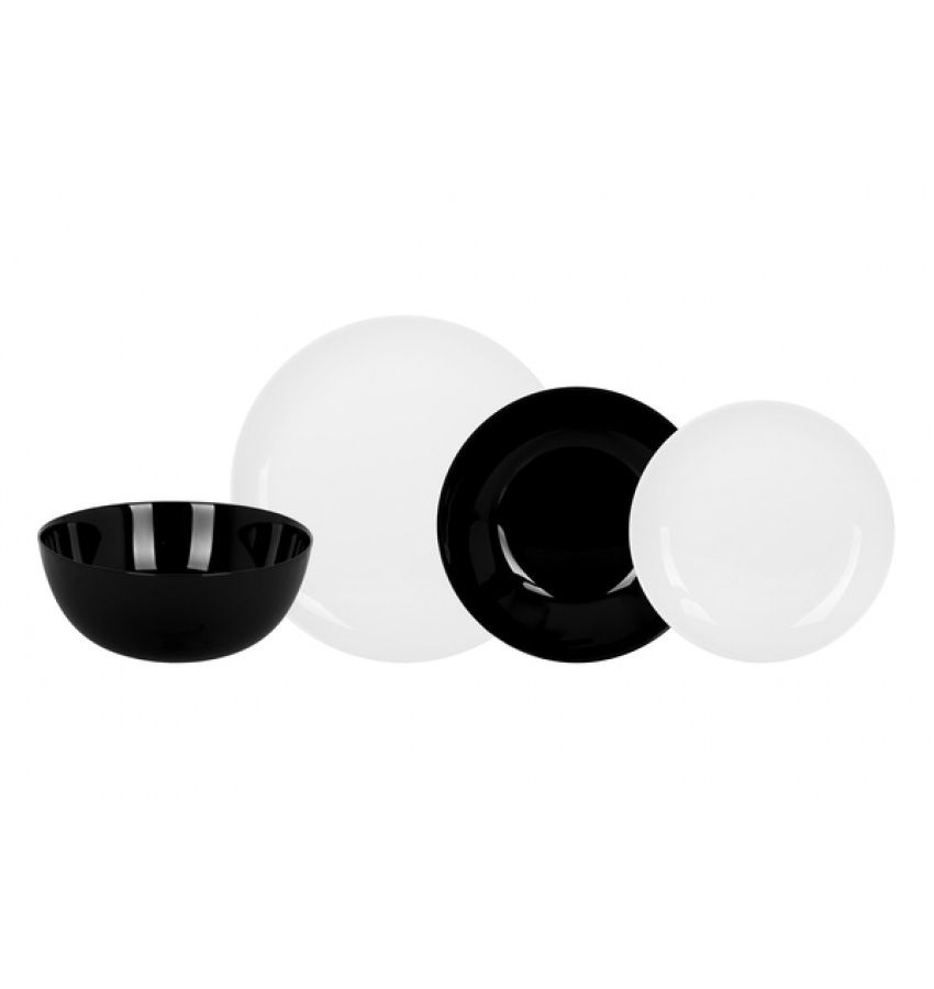 Столовый сервиз LUMINARC ДИВАЛИ черно-белый 19 предметов, P4360 тарелка десертная luminarc diana цвет черный 19 см