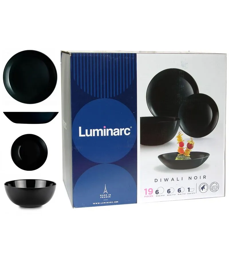 Столовый сервиз LUMINARC ДИВАЛИ НУАР 19 предметов, P1622 - фото 2