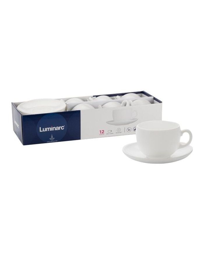 Чайный набор LUMINARC ЭССЕНС 12 предметов 220мл, P6433 сервиз чайный ифз классика петербурга2 банкетная на 6 персон 20 предметов фарфор твердый