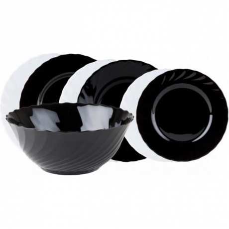 

Набор столовый ТРИАНОН черно-белый 19пр LUMINARC G8733