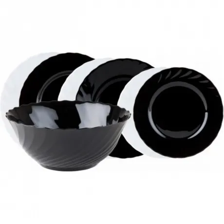 Набор столовый ТРИАНОН черно-белый 19пр LUMINARC G8733