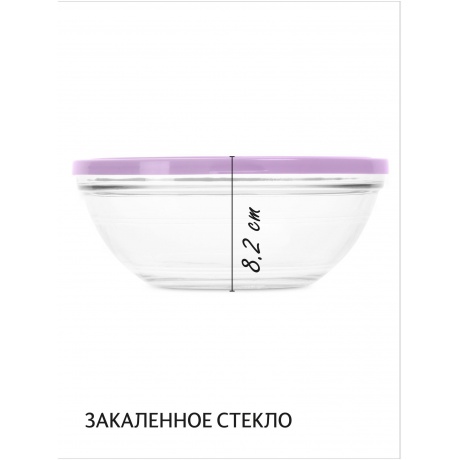 Салатник FRESHBOX 1590мл 20.5см круглый с фиолетовой крышкой DURALEX 9124AM06A1111 - фото 7