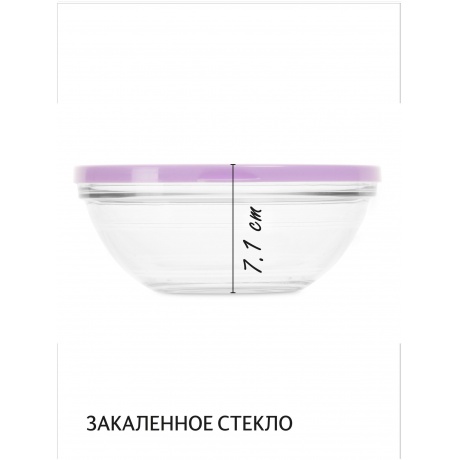 Салатник FRESHBOX 925мл 17см круглый с фиолетовой крышкой DURALEX 9123AM06A1111 - фото 7