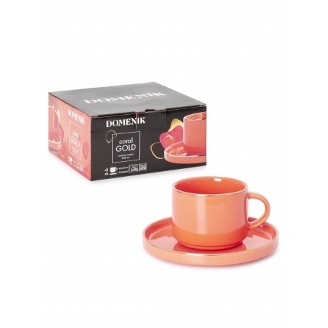 

Чайная пара CORAL GOLD 200мл DOMENIK DM3005