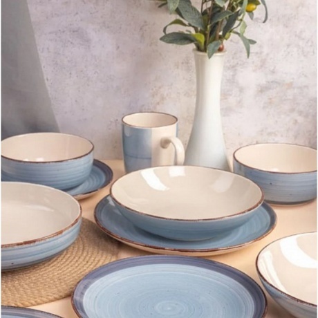 Тарелка суповая MOOD дымчато-голубой 20см - фото 2