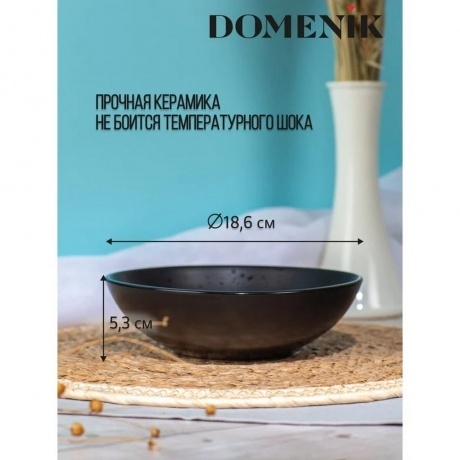 Тарелка суповая DROPS черный 18.6см - фото 3