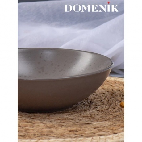Тарелка суповая DROPS серо-коричневый 18.6см - фото 3
