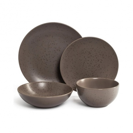 Тарелка суповая DROPS серо-коричневый 18.6см - фото 10