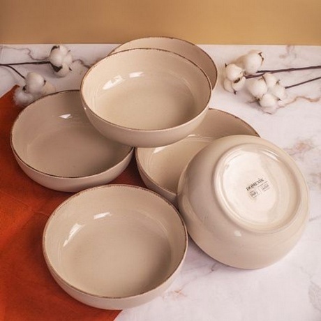 Тарелка суповая DAILY бежевый 18см - фото 8