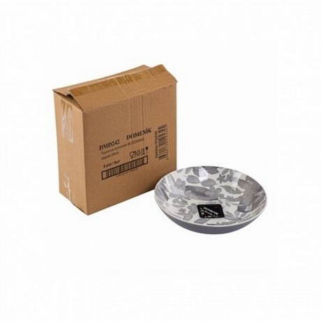 Тарелка суповая BLOOMING серая 20см - фото 4