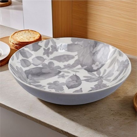 Тарелка суповая BLOOMING серая 20см - фото 5