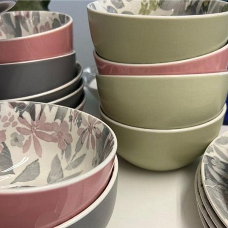 Тарелка суповая BLOOMING серая 20см - фото 6