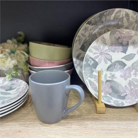 Тарелка суповая BLOOMING серая 20см - фото 7