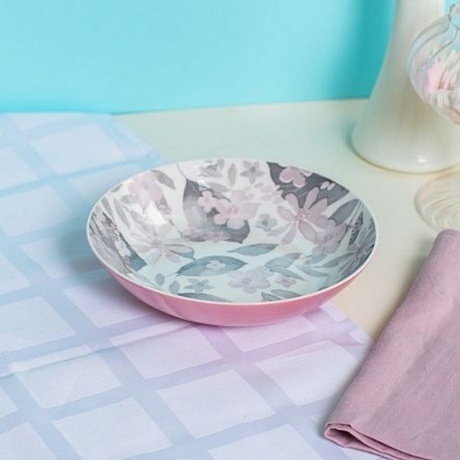 Тарелка суповая BLOOMING розовая 20см - фото 9