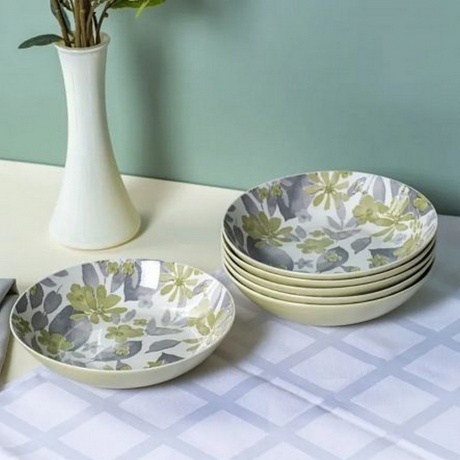 Тарелка суповая BLOOMING зеленая 20см - фото 4