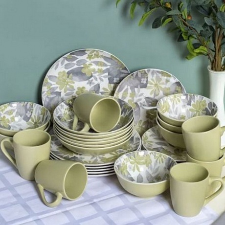 Тарелка суповая BLOOMING зеленая 20см - фото 5