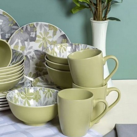 Тарелка суповая BLOOMING зеленая 20см - фото 7