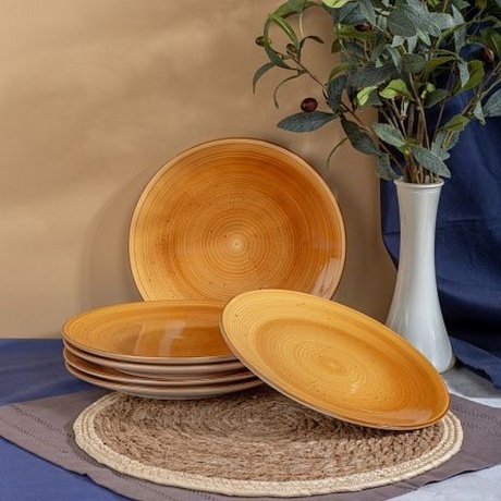 Тарелка обеденная TWIST медовый 24.8см - фото 7