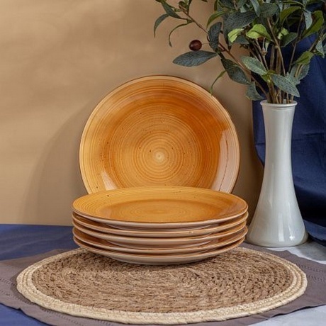 Тарелка обеденная TWIST медовый 24.8см - фото 8