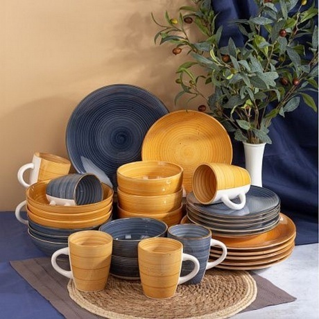 Тарелка обеденная TWIST медовый 24.8см - фото 10