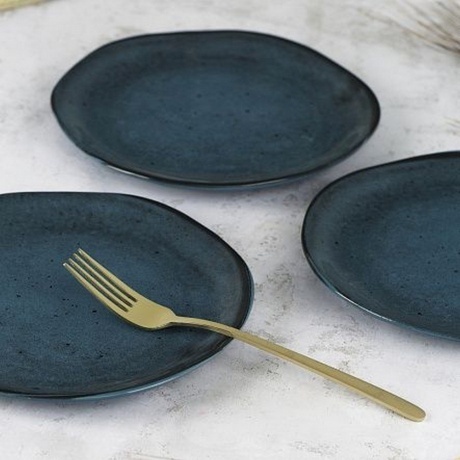 Тарелка обеденная STONE синий 26см - фото 6