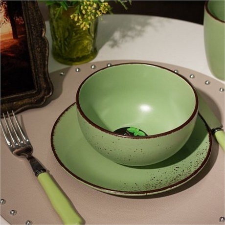 Тарелка обеденная OH!SPLASH зеленый 24см - фото 4