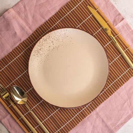 Тарелка обеденная OH!SPLASH бежевый 24см - фото 2