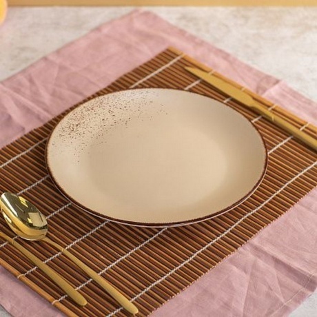 Тарелка обеденная OH!SPLASH бежевый 24см - фото 4