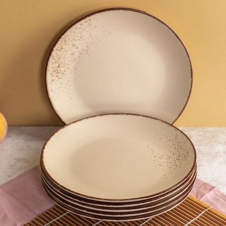 Тарелка обеденная OH!SPLASH бежевый 24см - фото 5