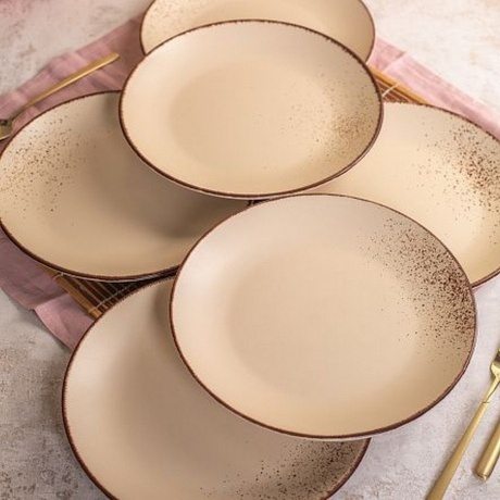 Тарелка обеденная OH!SPLASH бежевый 24см - фото 7