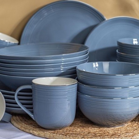 Тарелка обеденная FIESTA дымчато-голубой 25см - фото 8