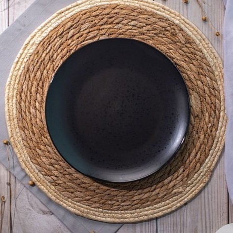 Тарелка обеденная DROPS черный 24.8см - фото 5