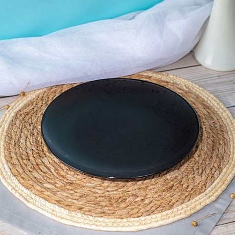 Тарелка обеденная DROPS черный 24.8см - фото 7