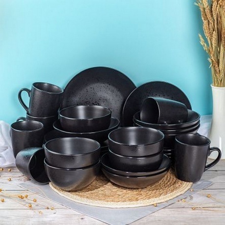 Тарелка обеденная DROPS черный 24.8см - фото 9