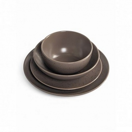 Тарелка обеденная DROPS серо-коричневый 24.8см - фото 7