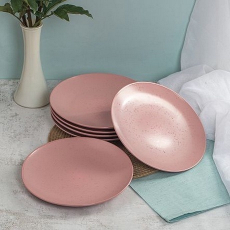Тарелка обеденная DROPS розовый 24.8см - фото 11