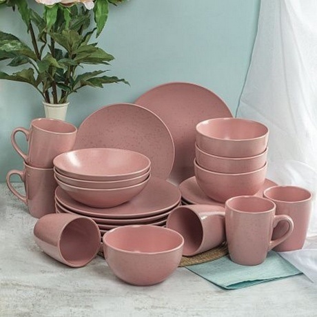 Тарелка обеденная DROPS розовый 24.8см - фото 9