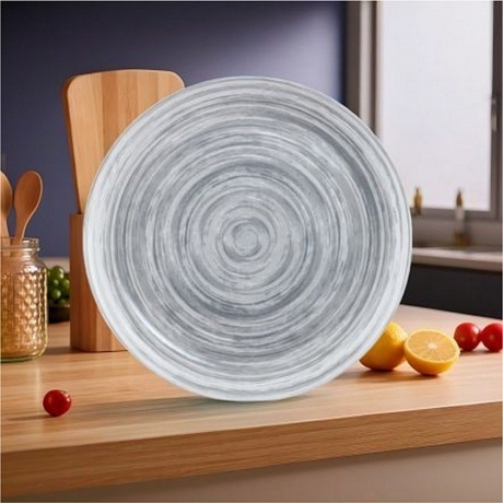 Тарелка обеденная DIWALI ZEDORA GREY RINGS 25см - фото 4