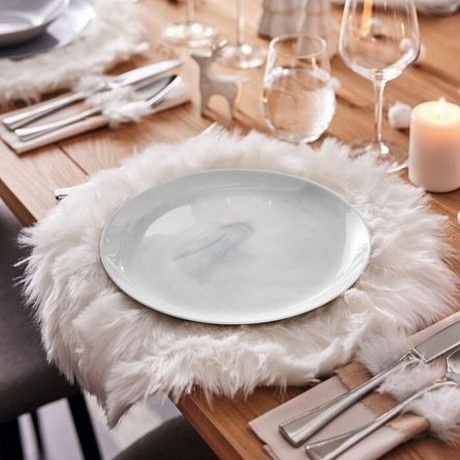 Тарелка обеденная DIWALI MARBRE WHITE25см - фото 4