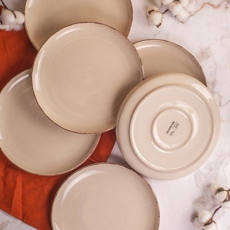Тарелка обеденная DAILY бежевый 24см - фото 8