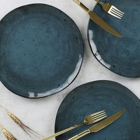 Тарелка десертная STONE синий 20см - фото 4