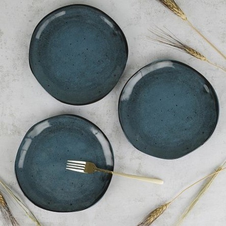 Тарелка десертная STONE синий 20см - фото 5