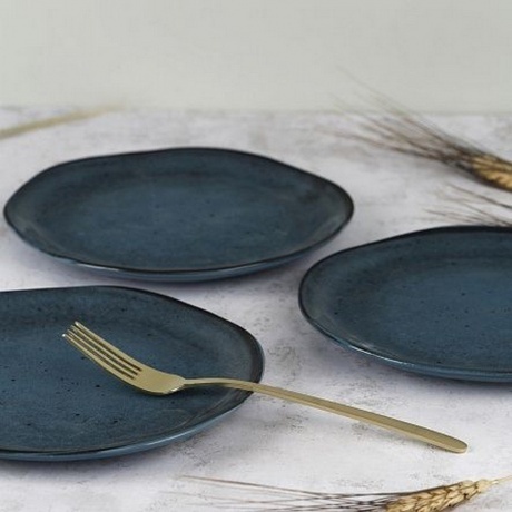 Тарелка десертная STONE синий 20см - фото 6