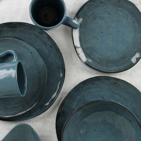 Тарелка десертная STONE синий 20см - фото 8